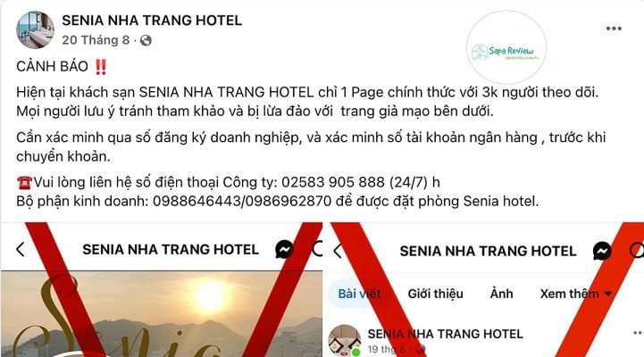 Một khách sạn ở TP Nha Trang đăng bài viết cảnh báo lừa đảo cho du khách trên mạng xã hội.