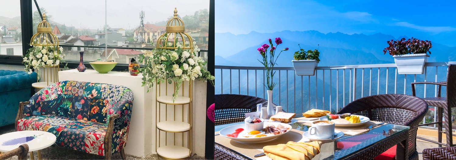 Bạn cũng có thể vừa thưởng thức bữa ăn vừa ngắm cảnh Sapa hoàn mỹ