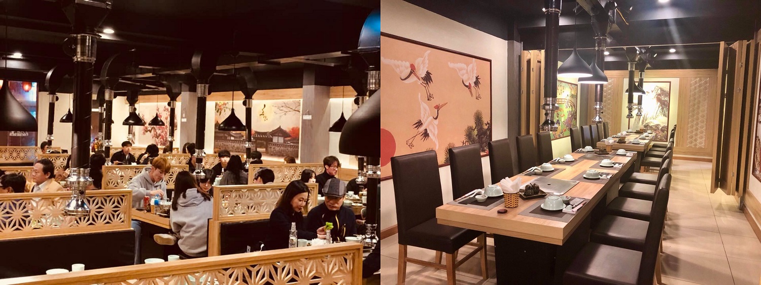 Bên trong có cả không gian chung và riêng tùy thuộc vào nhu cầu của thực khách