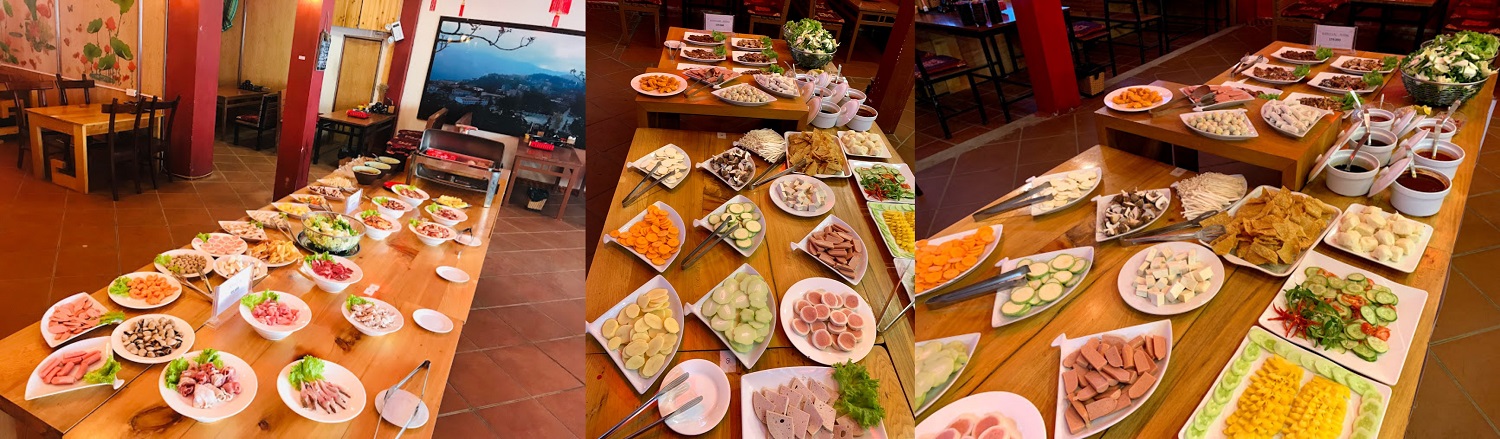 Đa dạng, hút mắt, ngon lành là những từ ngữ có thể diễn tả loạt món ăn buffet tại Nhà hàng Đèn Lồng Đỏ buffet