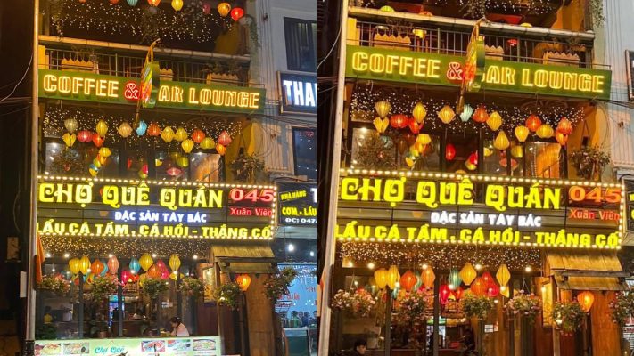 Nhà hàng Chợ Quê Quán khai trương đã mang đến một màu sắc rất mới cho con phố Xuân Viên vốn đã vô cùng tấp nập