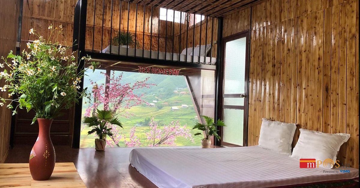 Các phòng nghỉ của Rex Homestay Sapa được bao quanh bởi thung lũng Mường Hoa và núi đồi Tây Bắc vô cùng ấn tượng