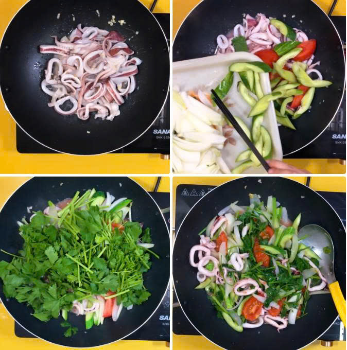 Xào mực