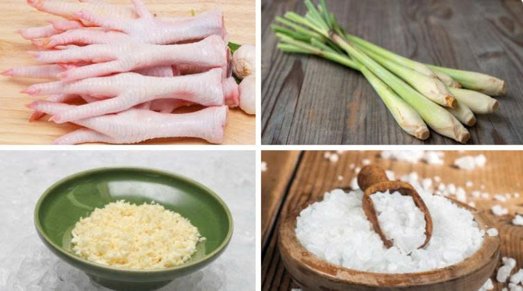 Nguyên liệu làm chân gà rang muối