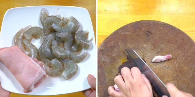 Sơ chế tôm và thịt